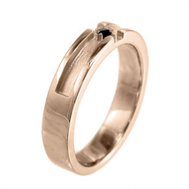 小指 指輪 一粒 クロス デザイン ブラックダイヤ k18ピンクゴールド_画像4