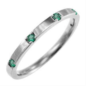  flat strike . ring five Stone s Len da- ring emerald 5 month. birthstone platinum 900