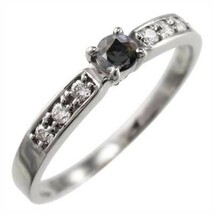 指輪 白金（プラチナ）900 ブラックダイヤモンド(黒ダイヤ) ダイヤモンド 4月の誕生石_画像4