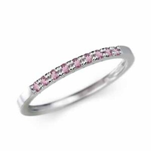  розовый турмалин половина один знак кольцо flat удар . кольцо маленький . кольцо 10 месяц. зодиакальный камень платина 900 ширина примерно 1.5mm кольцо мельчайший маленький 