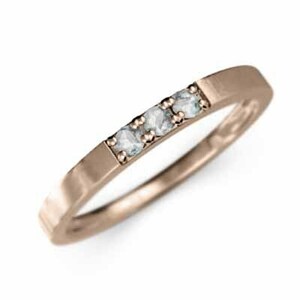  flat удар . кольцо 18k розовое золото s Lee Stone маленький . кольцо аквамарин 3 месяц зодиакальный камень ширина примерно 2mm кольцо немного маленький .