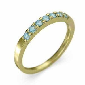 s Len da- ring flat strike . ring half one character ring blue topaz ( blue ) 18 gold yellow gold width approximately 2mm ring little small .