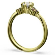ガーネット 天然ダイヤモンド 結婚指輪 にも 1月誕生石 イエローゴールドk18_画像5