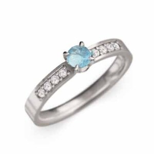  platinum 900 ring blue topaz natural diamond 11 month. birthstone 