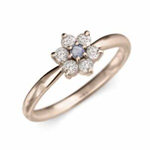 指輪 デザイン フラワー タンザナイト 天然ダイヤモンド k18ピンクゴールド 12月の誕生石