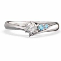 オーダーメイド 婚約 指輪 ブルートパーズ 天然ダイヤモンド プラチナ900 11月の誕生石_画像5