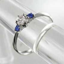 結婚指輪 にも サファイア 天然ダイヤモンド k18ホワイトゴールド 9月誕生石_画像3