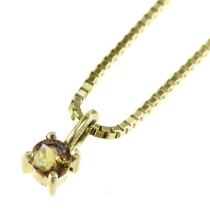  pendant necklace one bead ( yellow crystal ) citrine approximately 2.75mm 11 month. birthstone 18 gold yellow gold 