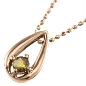 18k pink gold pendant necklace one bead stone 11 month. birthstone ( yellow crystal ) citrine 