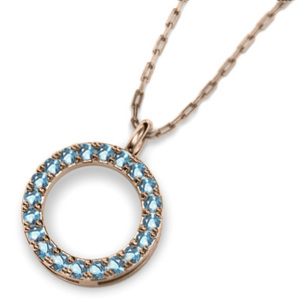 Подвесное ожерелье синее топаз (синий) розовый золото 18 тыс.