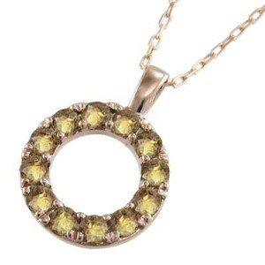 ( yellow crystal ) citrine necklace 11 month birthstone 10k pink gold approximately 14mm size 