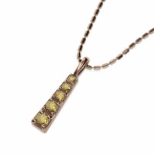  pendant necklace five Stone citrine k10 pink gold 11 month. birthstone 