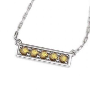  pendant necklace plate citrine 11 month. birthstone k10 white gold 5 piece 