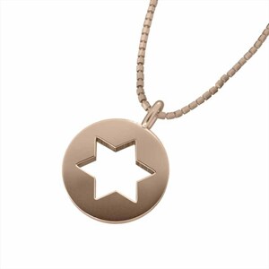 Ожерелье 6 -Настроенное звезда Simple K18 Розовый золотой большой размер круглый тип