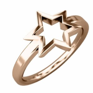  ring six . star simple 18 gold pink gold middle size 