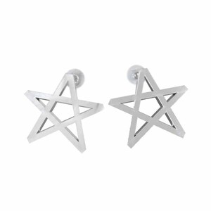  pair earrings simple Star Jewelry Pt900 catch attaching large size 