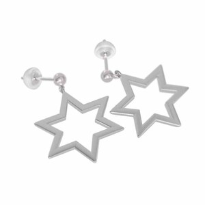  pair earrings simple six . star platinum 900 catch attaching large size 