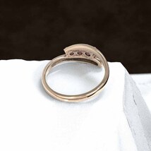 指輪 3ストーン 蛇 スネーク ピンクトルマリン 10月の誕生石 k10ピンクゴールド_画像6