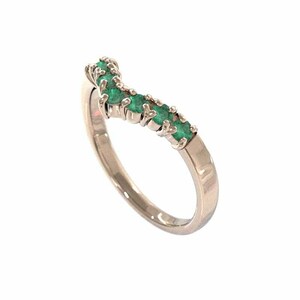 k10 pink gold ring emerald 