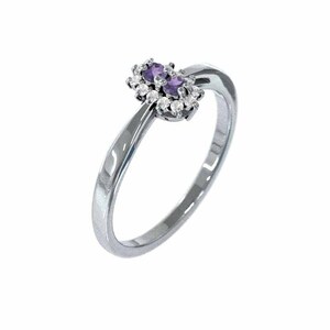 指輪 アメジスト(紫水晶) 天然ダイヤモンド Pt900 2月の誕生石