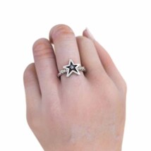 k10ホワイトゴールド 指輪 タンザナイト 天然ダイヤモンド 12月の誕生石 星 ジュエリー_画像2