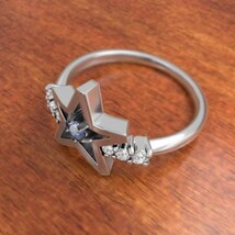 k10ホワイトゴールド 指輪 タンザナイト 天然ダイヤモンド 12月の誕生石 星 ジュエリー_画像3