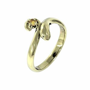 蛇 スネーク 一粒 指輪 (黄水晶)シトリン 18金イエローゴールド