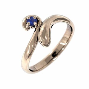 k10 pink gold ring .1 bead stone 9 month birthstone blue sapphire 