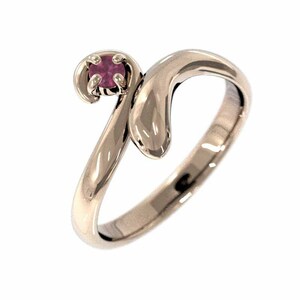  ring one bead stone Sune -k ruby 7 month birthstone pink gold k10