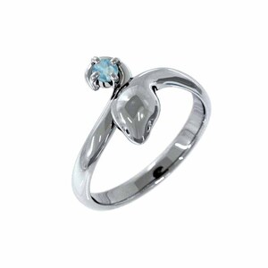 k10 white gold . Sune -k ring one bead blue topaz Cobra ring 