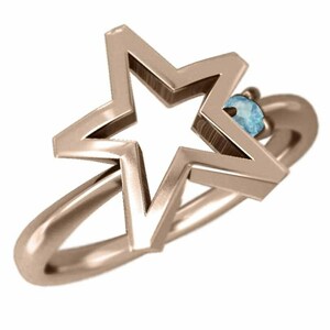  ring 1 bead stone star jewelry blue topaz ( blue ) 11 month. birthstone 10 gold pink gold 