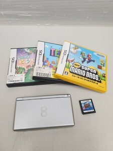 HK◇ 動作確認済み Nintendo ニンテンドー 任天堂 DS Lite シルバー ソフト セット マリオ テトリス どうぶつの森 ワンピース