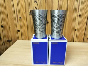 ★未使用　copper100　HOME WARE　銅製　タンブラー　新光金属　槌目タンブラー　小2個　箱付き★1