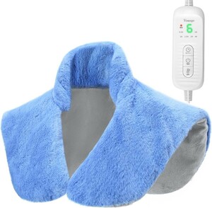 { electric shoulder pad electric shoulder mat }2024 new color blue person structure rabbit wool * neck / shoulder / back / small of the back / knee /.8 -step * timer soft high class flannel cloth 