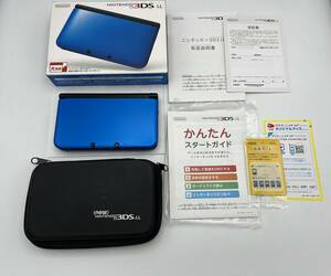 良品 ニンテンドー 3ds LL ブルー × ブラック 本体 付属品 完品 画面保護フィルム貼り付け済み Nintendo ゲーム 1円スタート