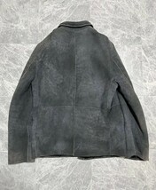 JIL SANDER Vintage ジルサンダー　ヴィンテージ　本人期　レザー　ムートン　ジャケット　サイズ44　ダークブルーグレー　サンフレール期_画像3