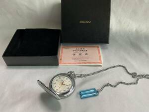 SEIKO ALBA 懐中時計 クォーツ 可動品 警察章文字盤 記念品 美品