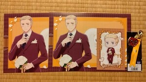  Hetalia AMOCAFE Cafe Germany place mat, postcard, ribbon charm 