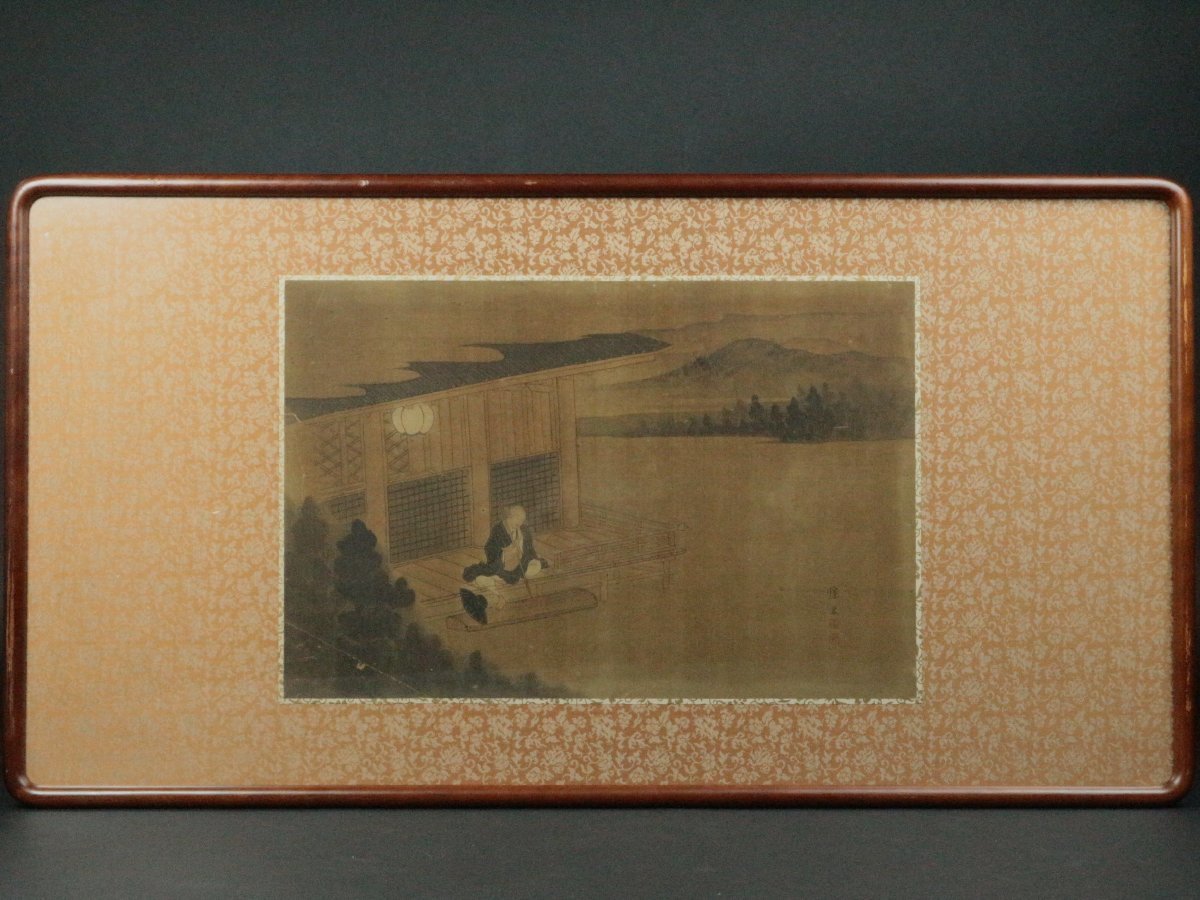 pintura vieja, firmado por yaolín, pintado a mano sobre seda, enmarcado, inscripción en la espalda, monje chino, Obra de arte, Cuadro, otros