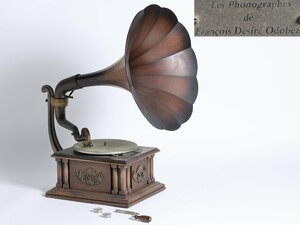  France made odo company high class gramophone wood horn Les Phonographes de Francois Desire Odobez wooden trumpet antique 