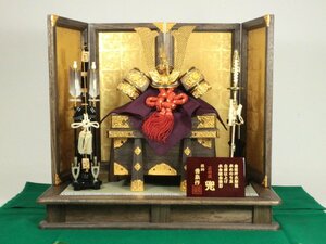 鎧師 秀泉 作 正絹鳳凰兜 金箔押木彫龍 本めのう玉 白檀仕上げ 本金鍍金鍬形 金小札緋緑糸威之大鎧 15号 端午の節句 五月人形