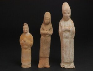 中国美術 俑 土人形 土偶 3体 古玩 唐物 置物