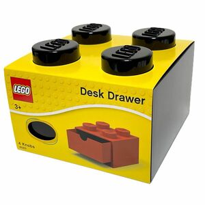 LEGO◆レゴストレージ デスクドロワー 4 knobs ブラック / レゴブロック型引き出し