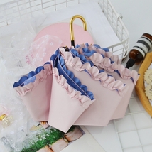 【値下げ】折りたたみ傘　超軽量　レディース　フリル　かわいい　ミニバック付き　ピンク_画像6
