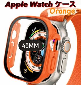 ★アップルウォッチ★カバー ★45㎜ ★Applewatch ★ケース ★バンド★ オレンジ★韓国★アップルウォッチケース★