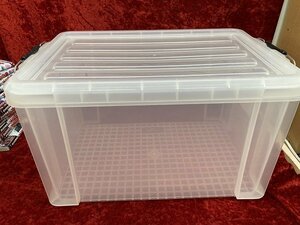 03-11-730 *Y Iris o-yama buckle container BL-45 plastic container transparent clothes case used 