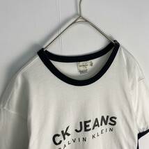 【カルバンクラインジーンズ　リンガーＴシャツ　モノトーン　白　黒　古着】_画像7