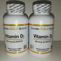 【2個セット】ビタミンD3 2000IU 50mcg 360粒 大容量 California Gold Nutrition【新品・送料込】_画像1