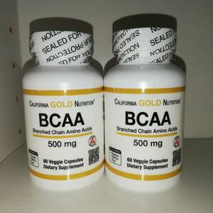 【2個セット】BCAA 500mg アジピュア 分岐鎖アミノ酸 60ベジカプセル California Gold Nutrition【新品・送料込】