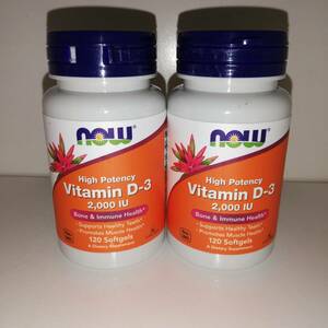 [2 шт. комплект ] витамин D3 2000IU 120 шарик NOW Foodsnauf-z[ новый товар * включая доставку ]